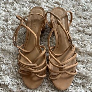 SCHUTZ Beige Strappy Sandals (Rachel Block)